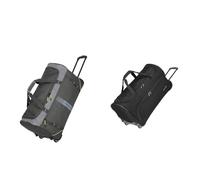 travelite 2-Rad Trolley Größe L & 2-Rad Trolley Reisetasche Größe L, Gepäck Serie Basics Fresh: Weichgepäck Reisetasche mit Rollen im sportlichen Design, 71 cm, 89 Liter, Schwarz