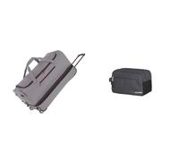 Travelite 2-Rad Trolley Reisetasche Gr. L mit Dehnfalte, Gepäck Serie Basics & Handgepäck Kosmetiktasche, Gepäck Serie Kick Off: Praktische Kulturtasche