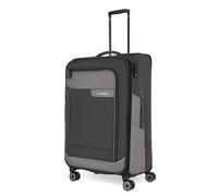 Travelite 4-Rad Koffer Größe L Weichschale aus recyceltem Material, Gepäck Serie VIIA: Trolley mit Dehnfalte + Kantenschutz, 77 cm, 91-103 Liter