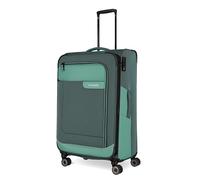 Travelite 4-Rad Koffer Größe L Weichschale aus recyceltem Material, Gepäck Serie VIIA: Trolley mit Dehnfalte + Kantenschutz, 77 cm, 91-103 Liter