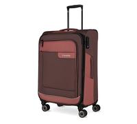 Travelite 4-Rad Koffer Größe M Weichschale aus recyceltem Material, Gepäck Serie VIIA: Trolley mit Dehnfalte + Kantenschutz, 67 cm, 70-80 Liter