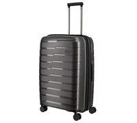 travelite 4-Rad Koffer M mit Dehnfalte + TSA Schloss, Gepäck Serie AIR BASE: Funktionaler Hartschalen Trolley im coolen Look, 075348-04, 67 cm, 71 Liter (erweiterbar auf 82 Liter), anthrazit (grau)