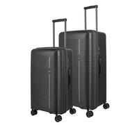 Travelite 4-Rad Koffer Set 2 teilig Größen L/M, Gepäck Serie Roomer: Hartschalen Trolleys mit TSA Kombinationsschloss; Größe M mit integrierter Dehnfalte