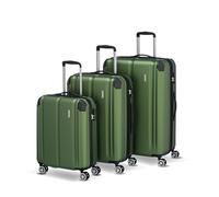 Travelite 4-Rad Koffer Set Größen L/M/S mit TSA Schloss + Dehnfalte (außer Größe S), Gepäck Serie City: Robuster Hartschalen Trolley mit kratzfester Oberfläche