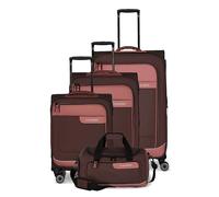Travelite 4-Rad Koffer Set Weichschale aus recyceltem Material, Größen L/M/S + Reisetasche, Gepäck Serie VIIA: Trolley Set mit Handgepäck im IATA Bordgepäck Maß