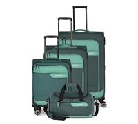 Travelite 4-Rad Koffer Set Weichschale aus recyceltem Material, Größen L/M/S + Reisetasche, Gepäck Serie VIIA: Trolley Set mit Handgepäck im IATA Bordgepäck Maß