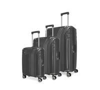 Travelite 4-Rad Kofferset 3-teilig Hartschale mit recyceltem Innenfutter, Größen L/M/S, Gepäck Serie ELVAA: Stylische Trolleys mit Schutzecken + TSA Schloss