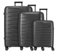 Travelite Air Base 4 Rollen Kofferset 3-teilig mit Dehnfalte schwarz