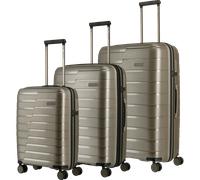 Travelite Air Base Kofferset 3-tlg. 4w L/M erw./S champagner 75340-40 Koffer mit 4 Rollen Kofferset