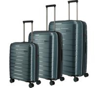 Travelite Air Base Kofferset 3-tlg. 4w L/M erw./S eisblau 75340-25 Koffer mit 4 Rollen Kofferset
