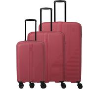 Travelite Air Stripe 4 Rollen Kofferset 3-teilig mit Dehnfalte rot