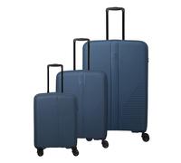Travelite Air Stripe 4 Rollen Kofferset 3-teilig mit Dehnfalte blau