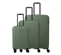 Travelite Air Stripe Slim 4-Rollen Trolley Set grün, Polypropylen, 51 x 77 x 29cm