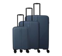 Travelite Air Stripe Slim 4-Rollen Trolley Set dunkelblau, Polypropylen, 51 x 77 x 29cm