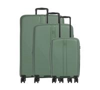 Travelite Air Stripe Slim 4-Rollen Trolley Set grün, Polypropylen, 51 x 77 x 29cm