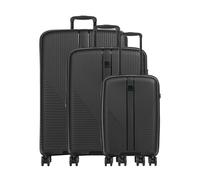 Travelite Air Stripe Slim 4-Rollen Trolley Set schwarz, Polypropylen, 51 x 77 x 29cm