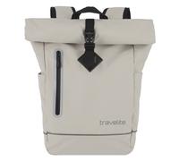 Travelite Rolltop Handgepäck Rucksack BASICS, 48 cm, 19 Liter, wasserfest | Fahrradrucksack & Cityrucksack, wasserabweisend mit Reflektoren, Freizeitrucksack, leicht, viele Fächer