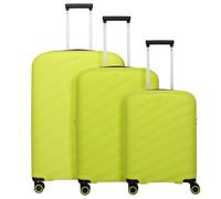 Travelite Burano 4 Rollen Kofferset 3-teilig mit Dehnfalte grün