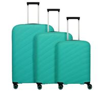 Travelite Burano 4 Rollen Kofferset 3-teilig mit Dehnfalte grün