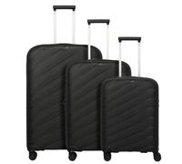 Travelite Burano 4 Rollen Kofferset 3-teilig mit Dehnfalte schwarz