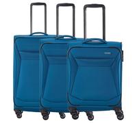 Travelite 4-Rad Koffer Set Weichschale, Größen L/M/S, Serie Chios Trolley Set in Zeitloser Optik, Handgepäck erfüllt IATA Bordgepäck Maß