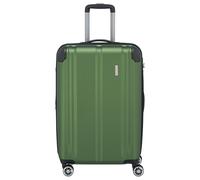 Travelite Hartschalenkoffer mittelgroß, erweiterbar, 4 Rollen, City, Trolley mit kratzfester Oberfläche, TSA Schloss, Dehnfalte, 68 cm, 78-86 Liter