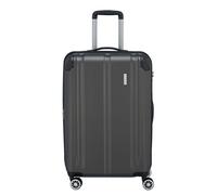 Travelite Hartschalenkoffer mittelgroß, erweiterbar, 4 Rollen, City, Trolley mit kratzfester Oberfläche, TSA Schloss, Dehnfalte, 68 cm, 78-86 Liter