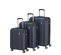 Travelite Kofferset 3 teilig Hartschale L/M/S, 4 Rollen, City, Größe S Handgepäck, Reisekoffer Trolleys mit kratzfester Oberfläche, TSA Schloss + Dehnfalte (außer Größe S)