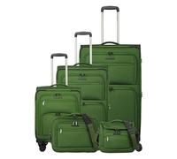 Travelite Cubis 4 Rollen Kofferset 5-teilig mit Dehnfalte grün