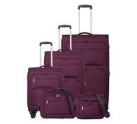 Travelite Cubis 4 Rollen Kofferset 5-teilig mit Dehnfalte lila