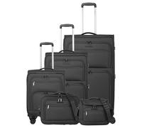 Travelite Cubis 4 Rollen Kofferset 5-teilig mit Dehnfalte grau