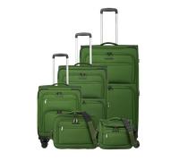 Travelite Cubis 4 Rollen Kofferset 5-teilig mit Dehnfalte grün