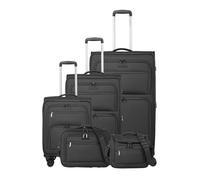 Travelite Cubis 4 Rollen Kofferset 5-teilig mit Dehnfalte grau