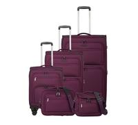 Travelite Cubis 4 Rollen Kofferset 5-teilig mit Dehnfalte lila