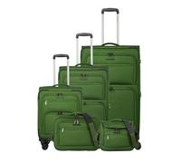 Travelite Cubis 4 Rollen Kofferset 5-teilig mit Dehnfalte grün
