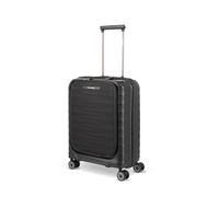 Travelite Handgepäck Koffer klein, MOOBY S+ mit Vortasche, 55x40x23 cm, 2,9 kg, Kratzfeste Hartschale, mit recyceltem Material, Trolley mit 4 Doppelrollen, TSA-Schloss - passend für Lufthansa UVM