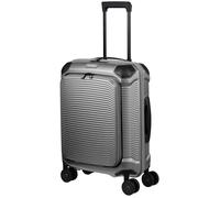 Travelite Millennium Trolley 4w S F. Pocket Silver Koffer mit 4 Rollen Koffer