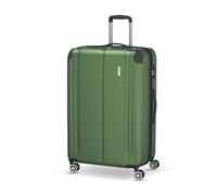 Travelite Hartschalenkoffer groß, erweiterbar, 4 Rollen, City, Trolley mit kratzfester Oberfläche, TSA Schloss, Dehnfalte, 77 cm, 113-124 Liter