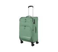 Trolley TRAVELITE "KICK OFF Reisekoffer", Gr. B/H/T: 41cm x 67cm x 27cm 69 l, grün, Polyester, Koffer, 4 Doppelrollen, Außentaschen und Packgurte - leicht und robust (51696950-0) grün