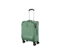 Handgepäckkoffer TRAVELITE "KICK OFF Reisekoffer", Gr. B/H/T: 45cm x 55cm x 20cm 37 l, grün (mint), Polyester, Koffer, 4 Doppelrollen, Außentaschen und Packgurte - leicht und robust (57437639-0) mint