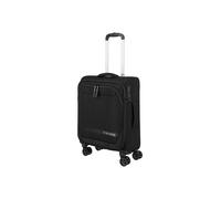 Handgepäckkoffer TRAVELITE "KICK OFF Reisekoffer", Gr. B/H/T: 45cm x 55cm x 20cm 37 l, schwarz, Polyester, Koffer, 4 Doppelrollen, Außentaschen und Packgurte - leicht und robust (66310848-0) schwarz