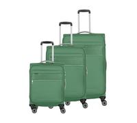 Travelite Kofferset 3 teilig Weichschale 4 Rollen, Größen S-M-L, nachhaltig, MIIGO, Reisegepäck Set aus recyceltem Material, TSA Schloss, Koffer Größen L + M erweiterbar