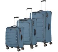 Travelite Skaii 4-Rollen Trolley Set blau, Polyester, 47 x 78 x 30 cm