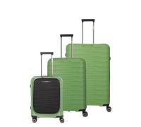 Travelite Mooby 4 Rollen Kofferset 3-teilig mit Dehnfalte grün