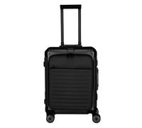 Travelite Trolley Next 2.0 S Aluminium 4 Rollen mit Fronttasche schwarz matt