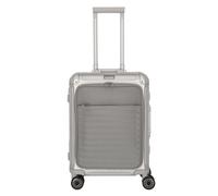 Travelite Next 2.0 Aluminium 4 Wiel Trolley S with Frontpocket silver