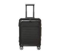 Travelite Next 4-Rollen-Trolley 55 cm (Schwarz, Aluminium) - Bordgepäck mit Vortasche