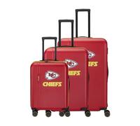 Travelite NFL 3-teiligesKoffer Set Kansas City Chiefs Größen L/M/S | Hartschalenkofferset 3-teilig aus ABS mit TSA Schloss, 4 Doppelrollen, Dehnfalte im mittleren Trolley, 103/80/36 Liter