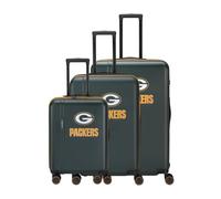 Travelite NFL Hartschalen Koffer Set Green Bay Packers, 3-teilig S/M/L, 36/80/103 L, ABS Hartschale, Kofferset mit TSA-Schloss, 4 Doppelrollen und Dehnfalte bei Größe M
