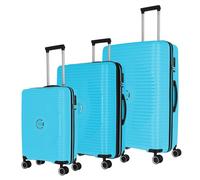 Travelite Orbita 4 Rollen Kofferset 3-teilig mit Dehnfalte blau